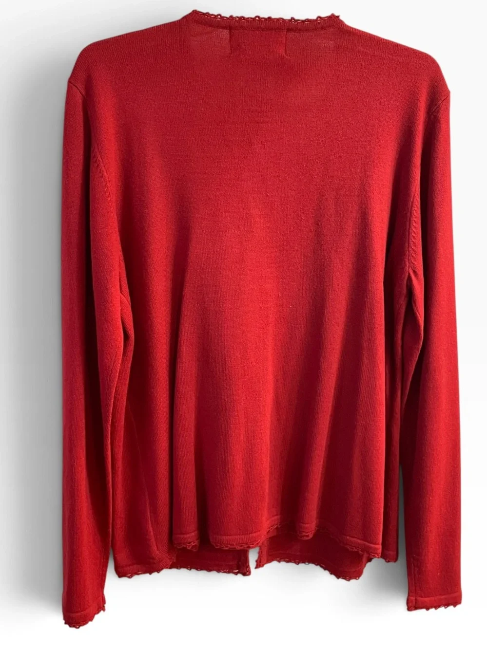 Vintage Sag Harbor Red Acrylic Floral Cardigan Sweater Set M Made Australia Y2K